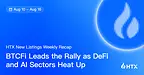 HTX Hot Listings Weekly Recap (Aug 10-16): BTCFi Leads the Rally as DeFi and AI Sectors Heat Up