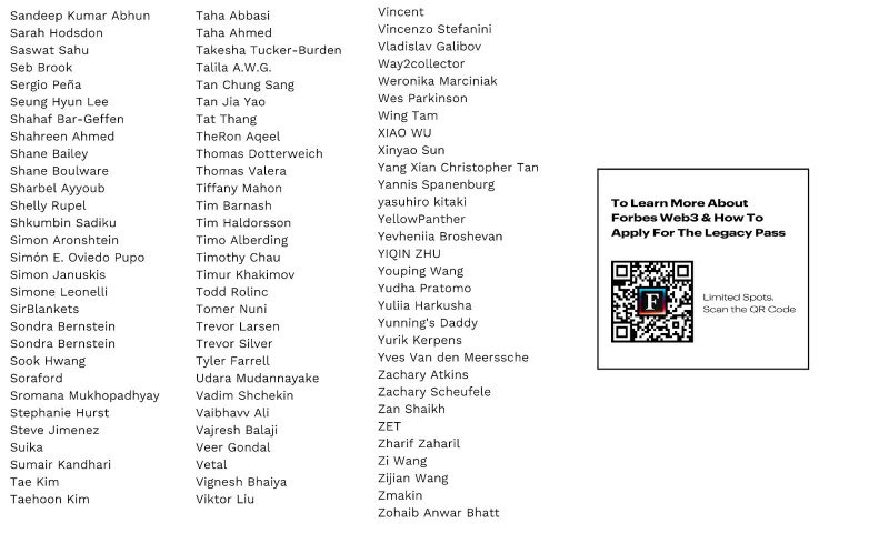 Forbes Web3 Celebrates Innovation: Legacy Pass Members Showcased in the Forbes Magazine