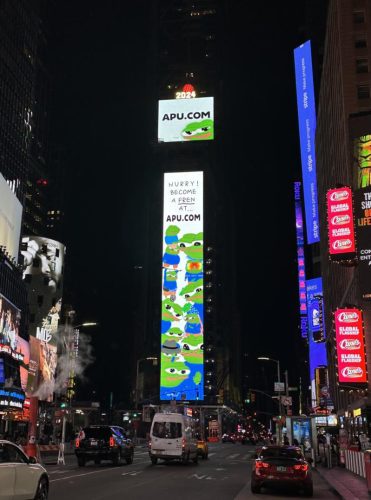 Apu Apustaja Memecoin Launches High-Visibility Billboard Campaign in New York City