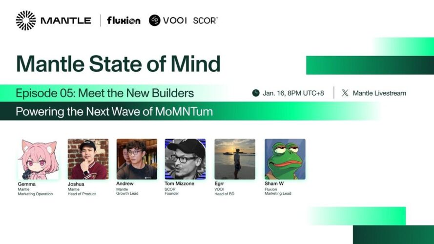 Mantle to Introduce New RWA Trading Capabilities and Sports Fan Economies with Fluxion, VOOI, SCOR in Upcoming Jan Livestream