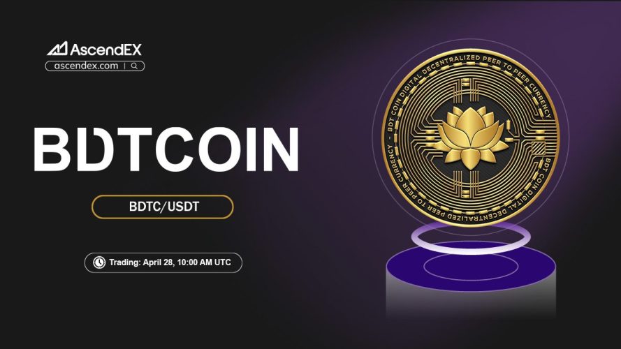 BDTCOIN ($BDTC) Is Listed On AscendEX! Trade Now!