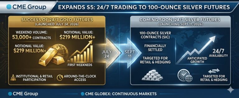 CME Group to Expand 24/7 Trading to 100-Ounce Silver Futures After Gold's Strong Debut