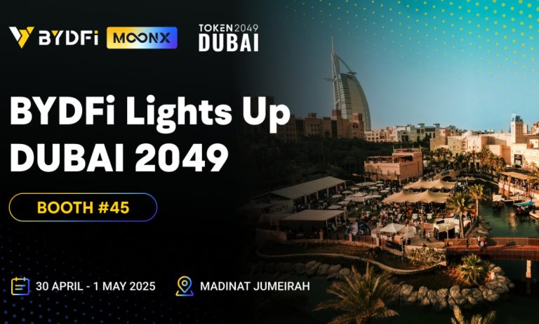 BYDFi Becomes Official Sponsor of TOKEN2049 Dubai, MoonX On-Chain Trading Tool Makes Its Debut in the Middle East