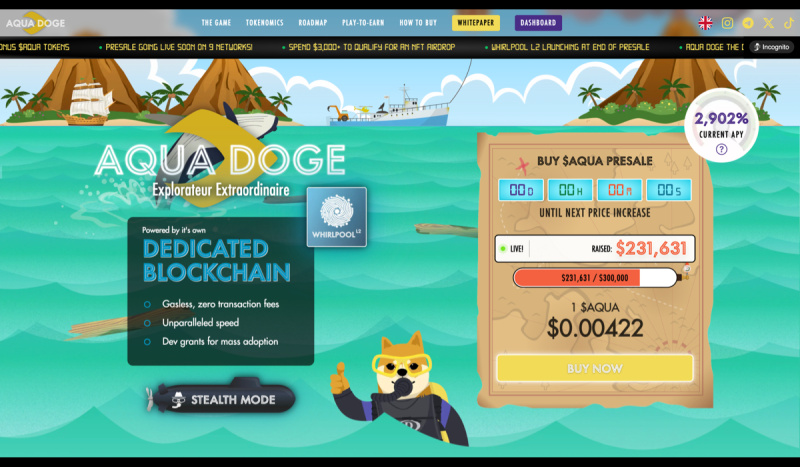 Aqua Doge Raises $200K on First Day of Presale, Introducing Play-to-Earn Gaming on Layer-2 Blockchain