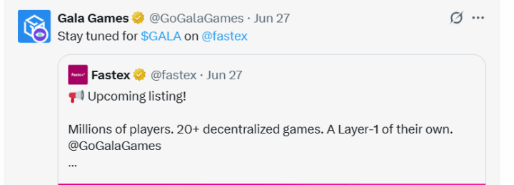 $GALA to Launch Spot Trading on a major CEX: Fastex